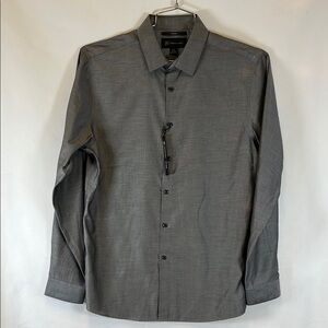 International Concepts Dress Shirt Men's Long Sleeve No Iron Sz 15-15.5 Grey NWT